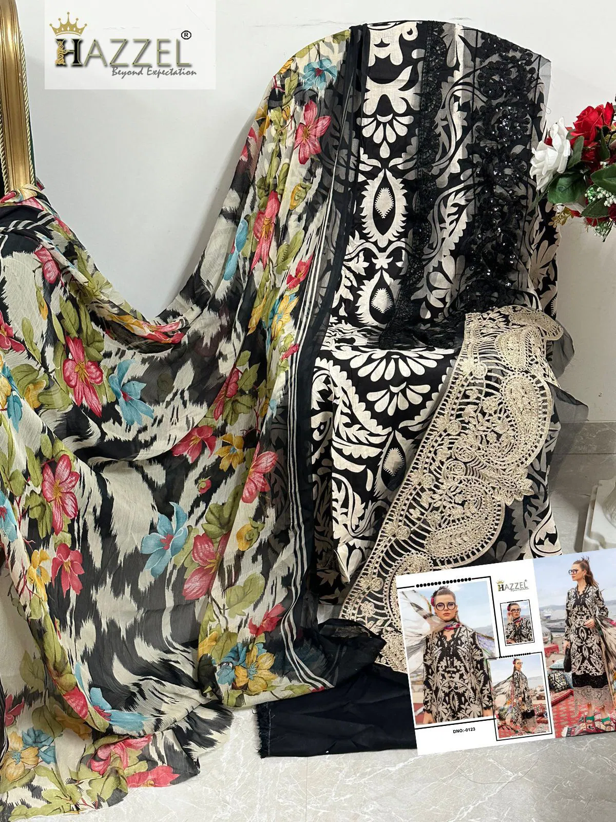 Hazzel 307 Cambric Cotton Pakistani Salwar Kameez Suppliers In India